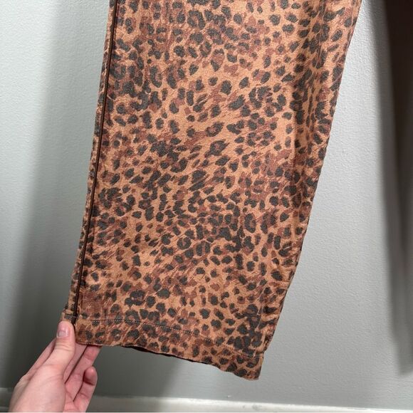 Aerie Leopard Print Flannel Pajama Pant Size Medium Long Casual Comfy Cozy Chic - Picture 12 of 16